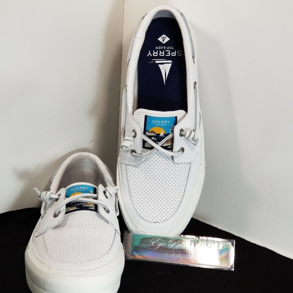NEW Sperry Top-Sider Soletide Boat White Shoes - Size 8 - Memory Foam